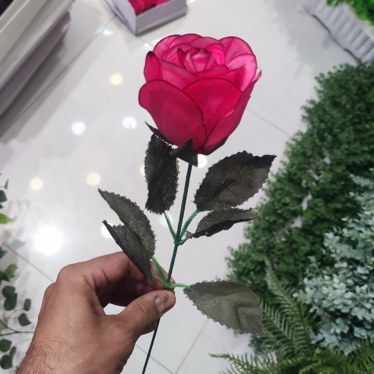 شاخه رز پارچه ایی